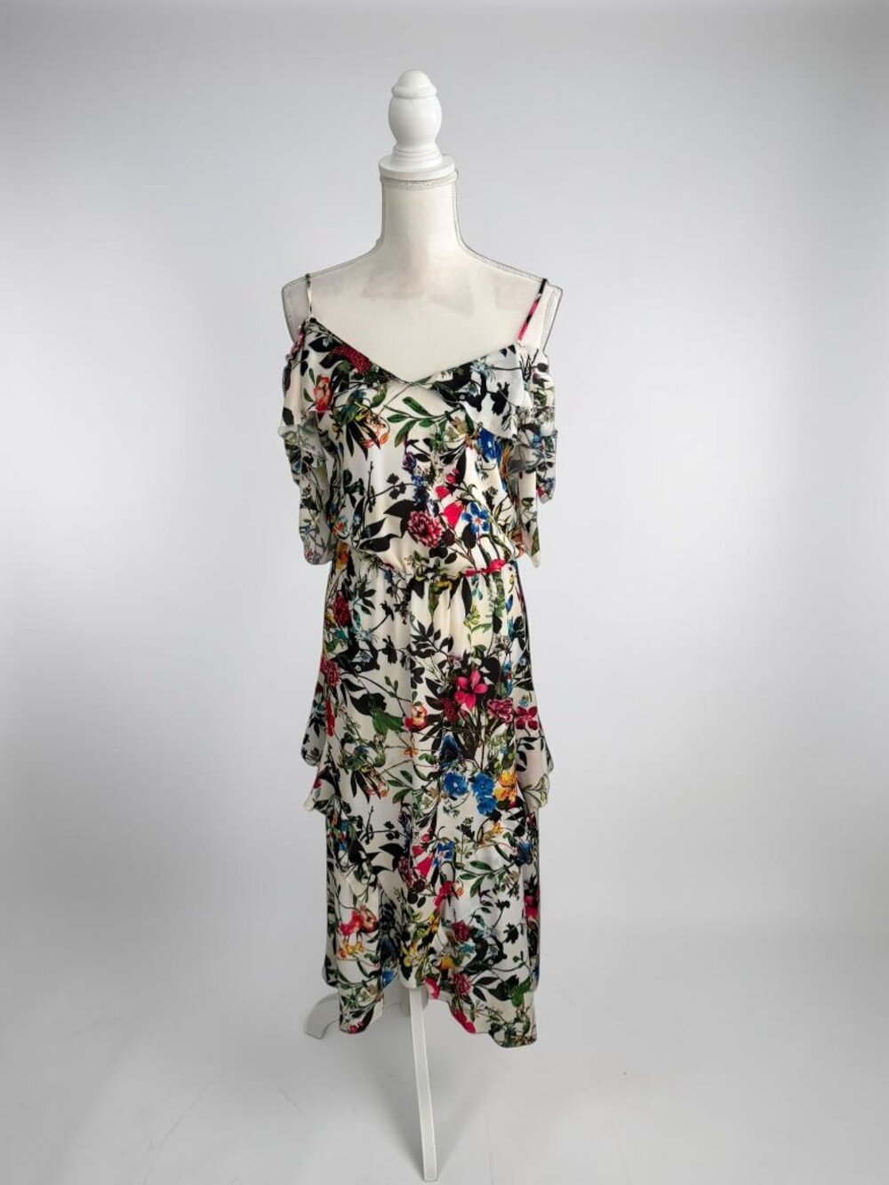 PARKER Floral Ruffle Midi Dress Size XS Womens